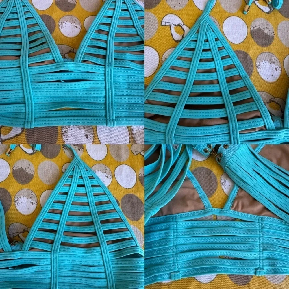 Beach Bunny Hard Summer Skimpy bikini set in Aqua